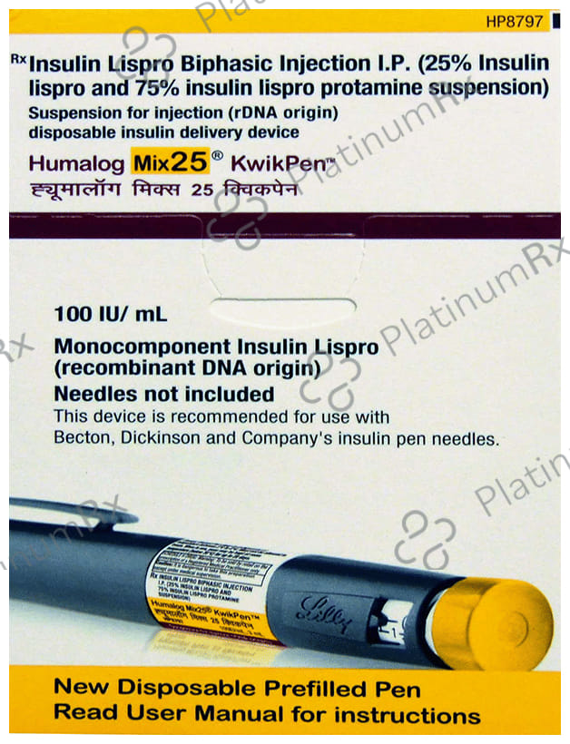 Humalog Mix 25/75 (100IU/ml) (1*3 Disposable Kwikpen) 3ml