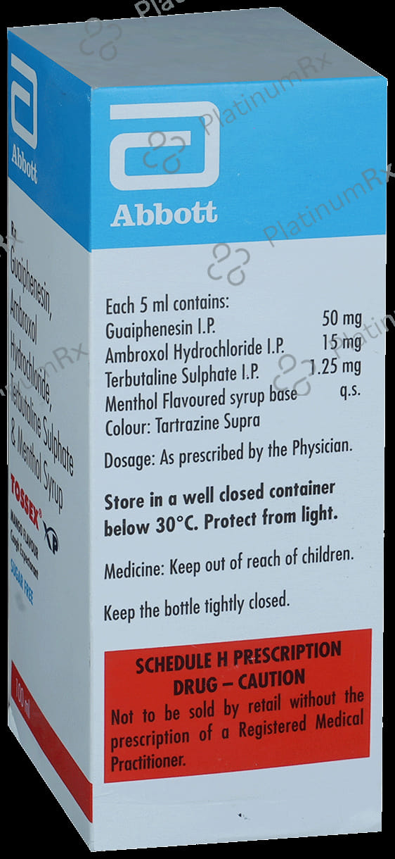 Tossex XP Expectorant Mango Sugar Free Syrup 100ml