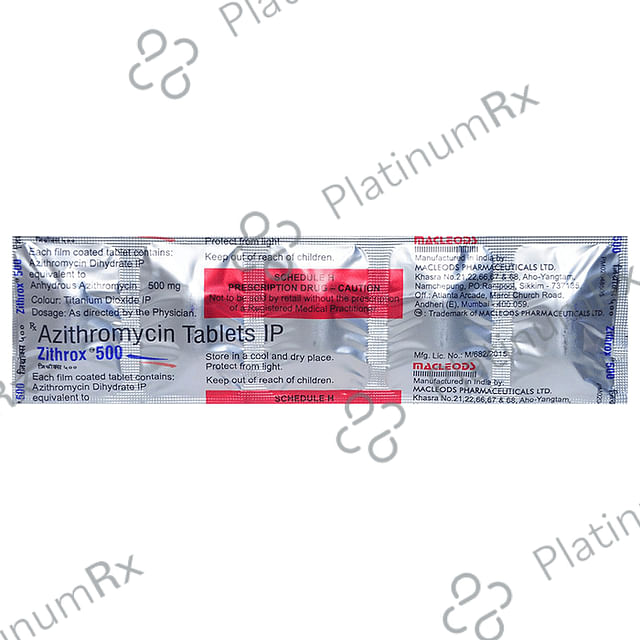 Zithrox 500mg Tablet 5s