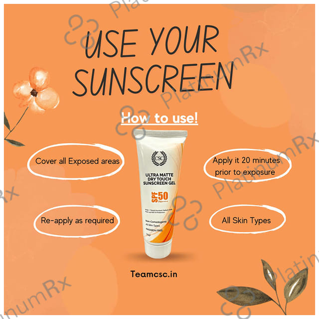 CSC Ultra Matte Dry Touch SPF 50 PA++++ Sunscreen Gel 75gm