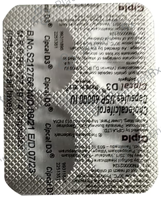 Cipcal D3 60000IU Capsule 4s