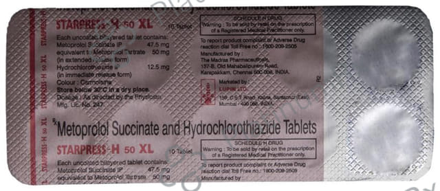 Starpress H 50/12.5mg XL Tablet 10s