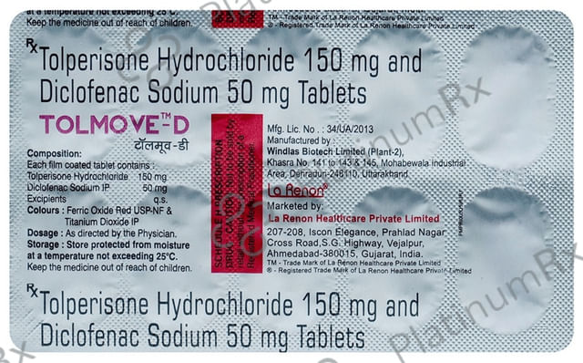 Tolmove D 150mg/50mg Tablet