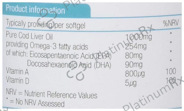 Natures Aid Cod Liver Oil 1000mg Softgels 180 capsules