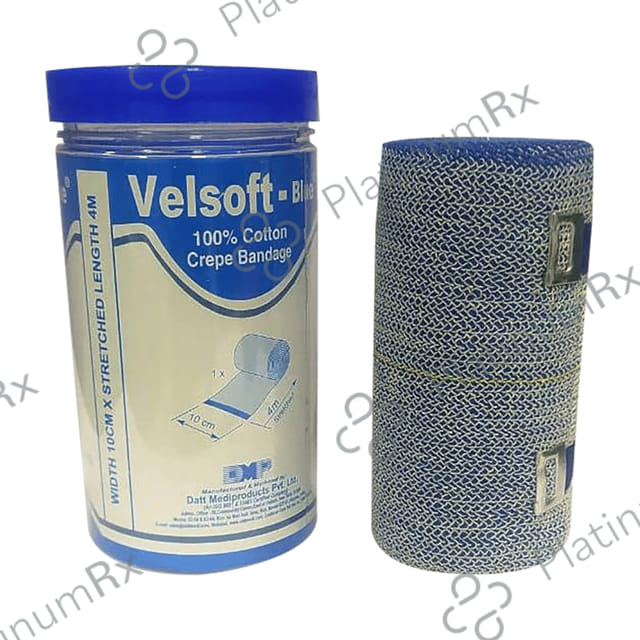 Velsoft -Blue 100% Cotton Crepe Bandage 10cm x 4m