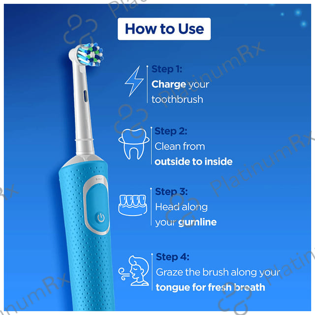 Oral-B Vitality 100 Braun Cross Action Electric Rechargeable Toothbrush Blue