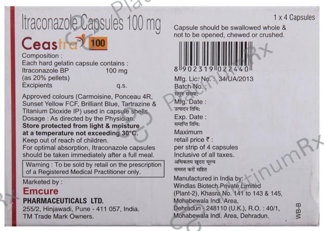 Ceastra 100mg Capsule 4s