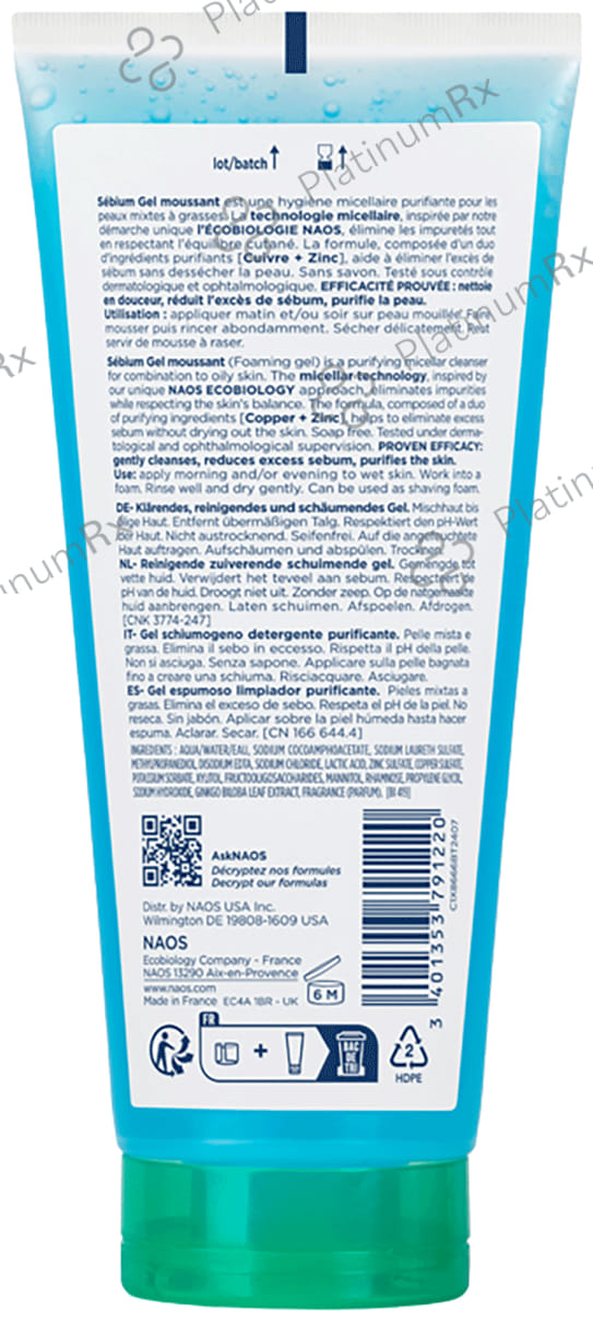 Bioderma Sebium Moussant Purifying Cleansing Foaming Gel 100ml