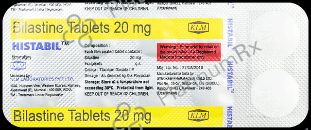 Histabil 20mg Tablet 10s