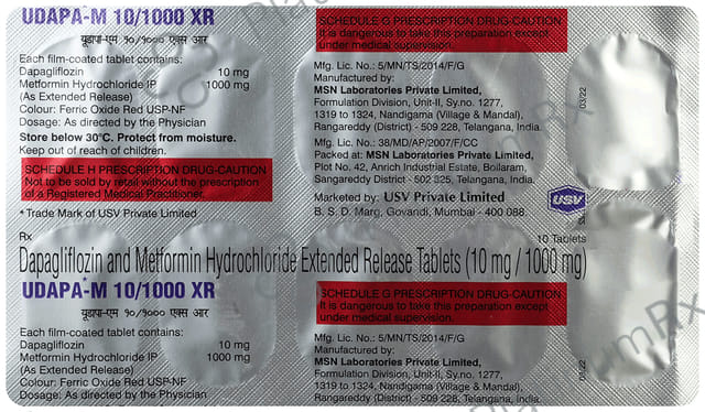 Udapa M 10/1000mg Tablet 10s