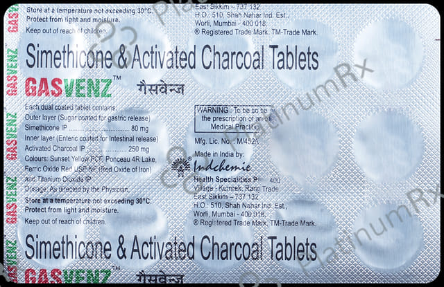 Gasvenz 250/80mg Tablet 15s