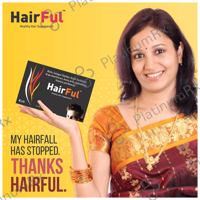 HairFul Tablet for Women & Men Hair Care (10 Each) 6 Strip