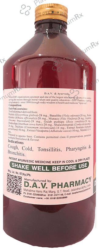 D.A.V. Kasantak Cough Syrup 450 ml