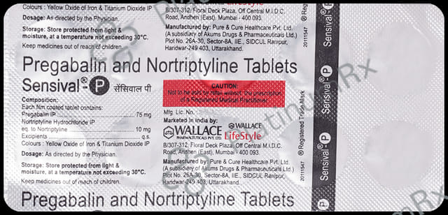 Sensival P 75mg/10mg Tablet