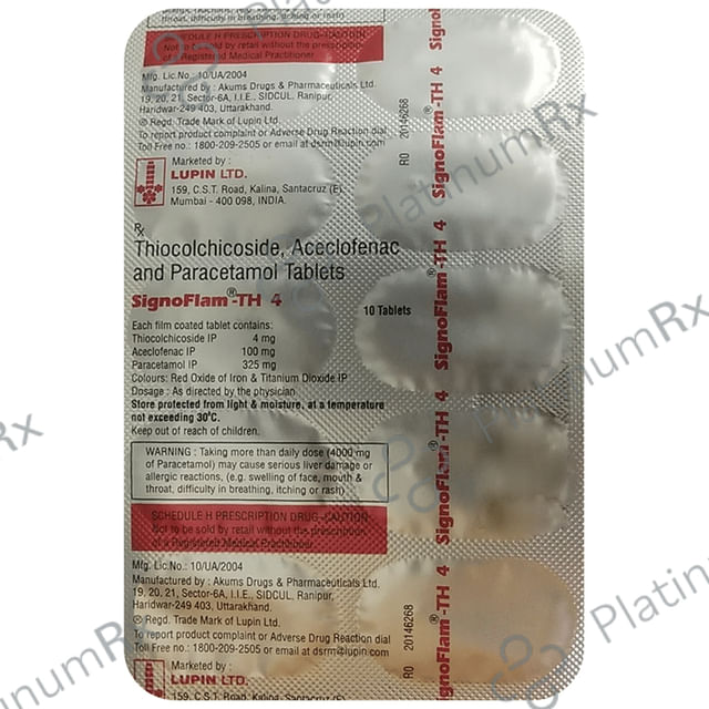 Signoflam TH 100/325/4mg Tablet 10s