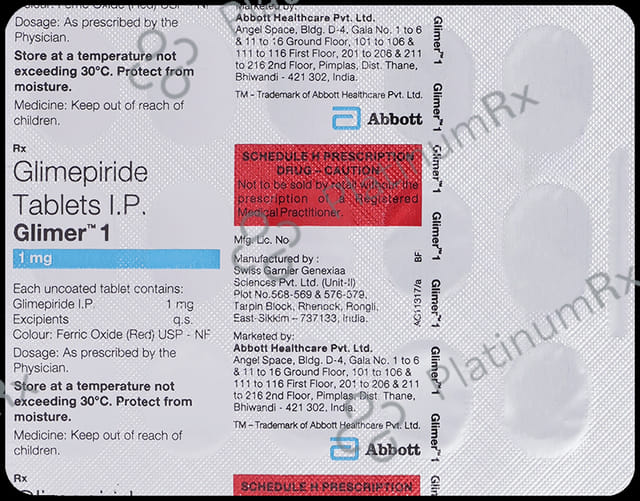 Glimer 1mg Tablet 15s