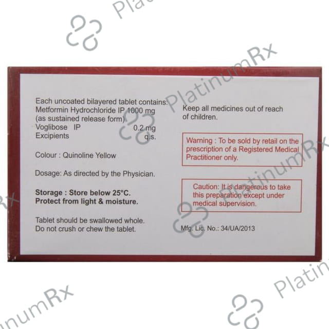 Voglikem M 0.2/1000mg Forte Tablet SR 10s