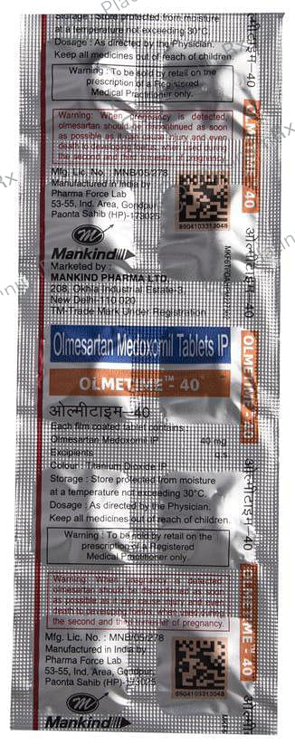 Olmetime 40mg Tablet 10s