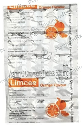 Limcee 500mg Vitamin C Orange Flavour Chewable Tablet 15s