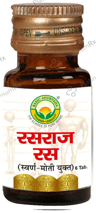 Basic Ayurveda Rasraj Ras with Gold & Pearl 6 tablets