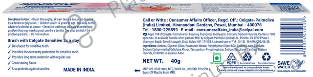 Colgate Sensitive With Clove Oil Anticavity Toothpaste 160gm