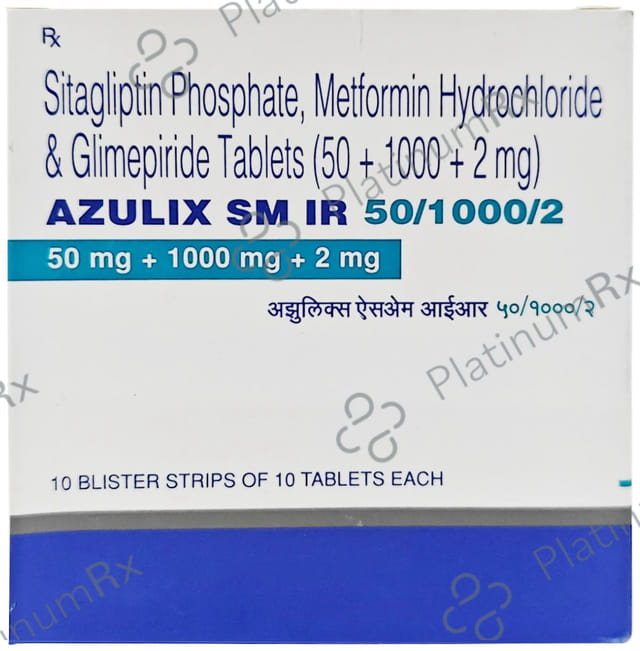 Azulix SM IR 50mg/1000mg/2mg Tablet 10s