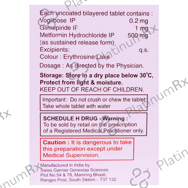 Gliminyle MP 1mg/500mg/7.5mg Tablet
