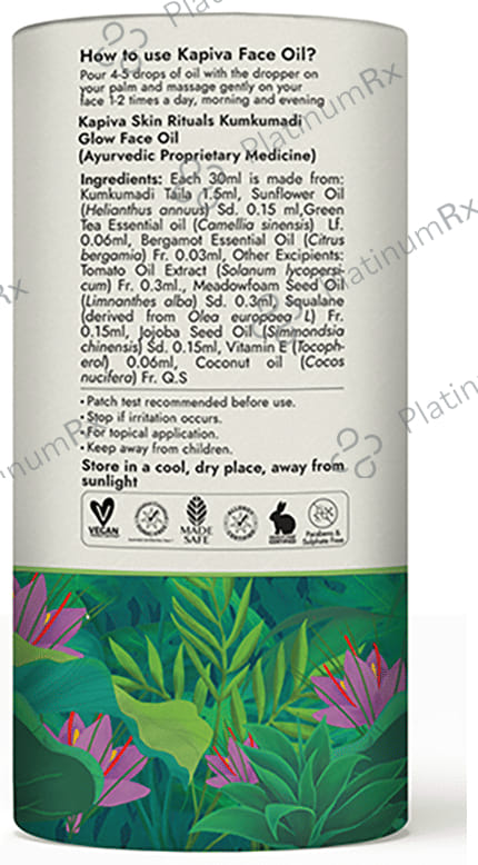Kapiva Kapiva Kumkumadi Glow Face Oil (30 ml) - For Glowing Skin - Helps Reduce Dark Spots & Pigmentation Oil