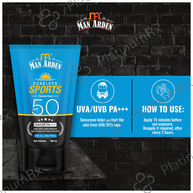 Man Arden Sunblock Sports Sunscreen SPF 50 Cream 100ml