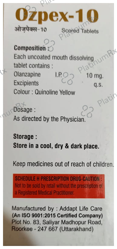 Ozpex 10 Scored Tablet