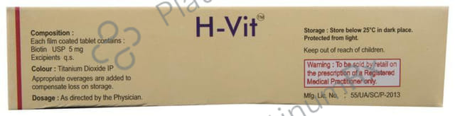 H Vit Biotin 5000mcg Tablet 10s
