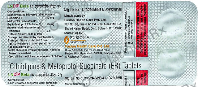 Lndip Beta 10/25mg Tablet 10s