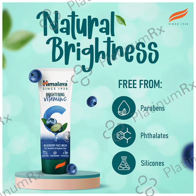 Himalaya Brightening Vitamin C Face Face Wash Blueberry 100 ml