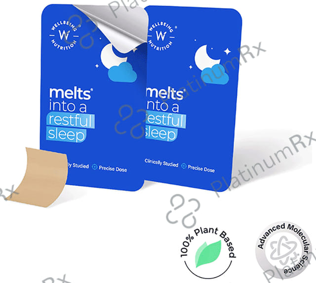 Wellbeing Nutrition Melts into a Restful Sleep Melatonin 10mg Oral Thin Strip Calming Chamomile Lavender
