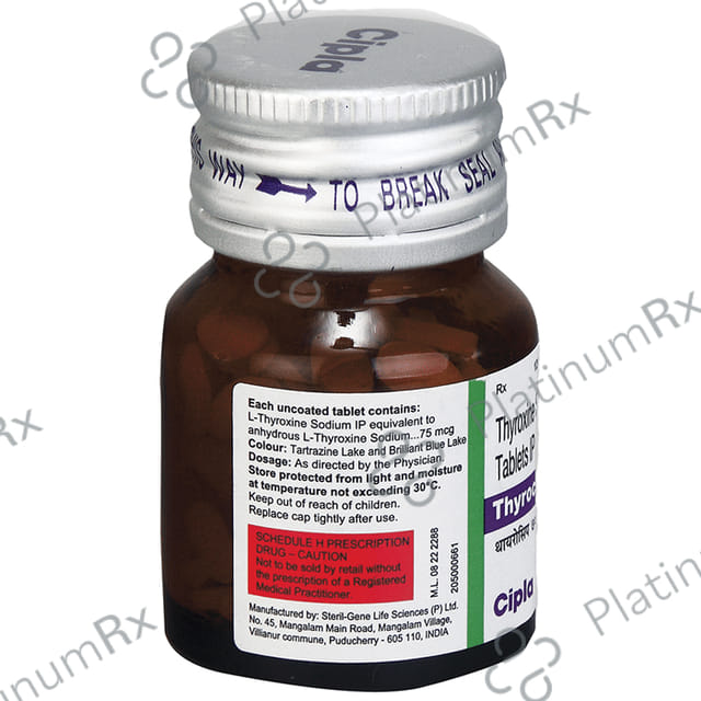 Thyrocip 75mcg Tablet