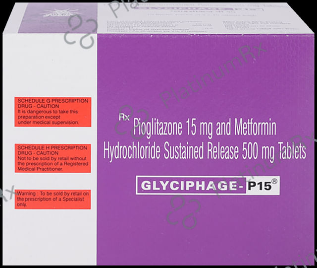 Glyciphage P 15/500mg Tablet SR 10s