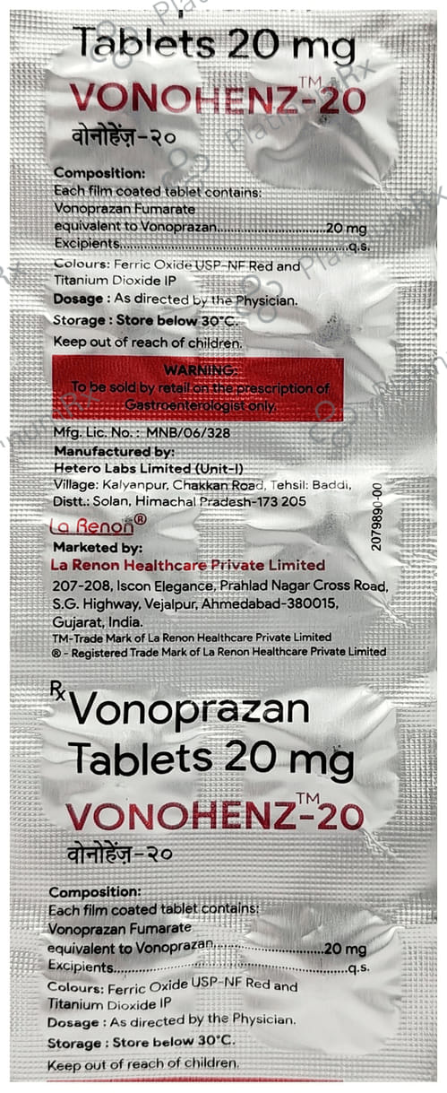 Vonohenz 20mg Tablet 10s