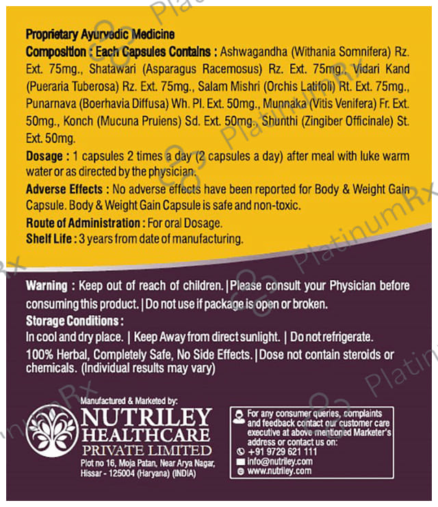 Nutriley Body & Weight Gain Capsule