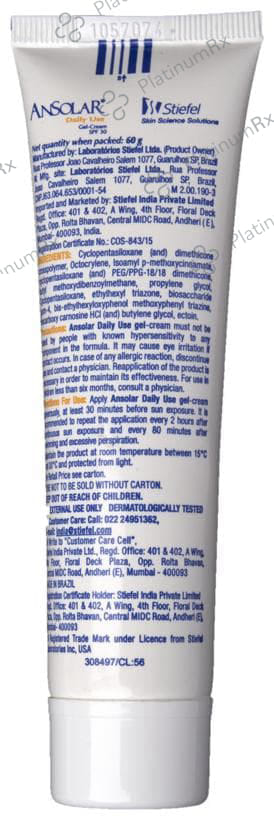 Ansolar Spf 30 Gel 60gm