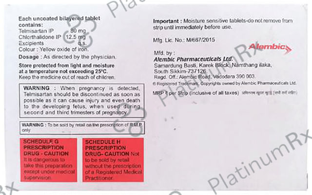 Tellzy CH 12.5/80mg Tablet 15s