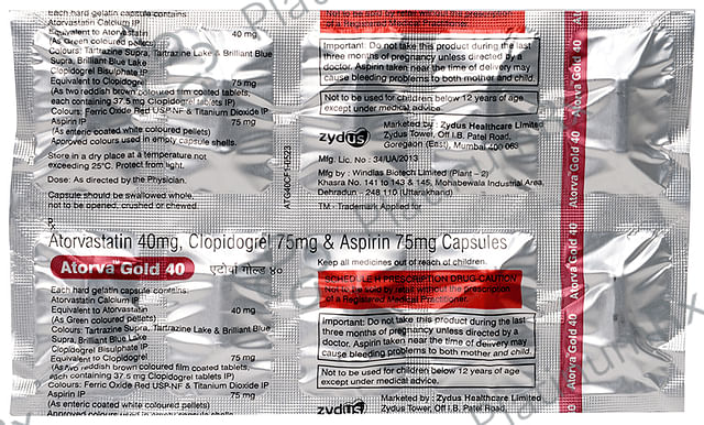 Atorva Gold 40/75/75mg Capsule 10s