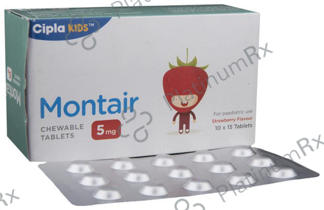 Montair 5mg Strawberry Flavour Chewable Tablet 15s