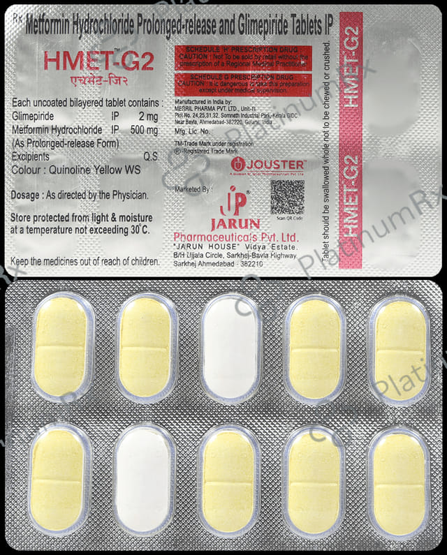 Hmet G 2/500mg Tablet 10s