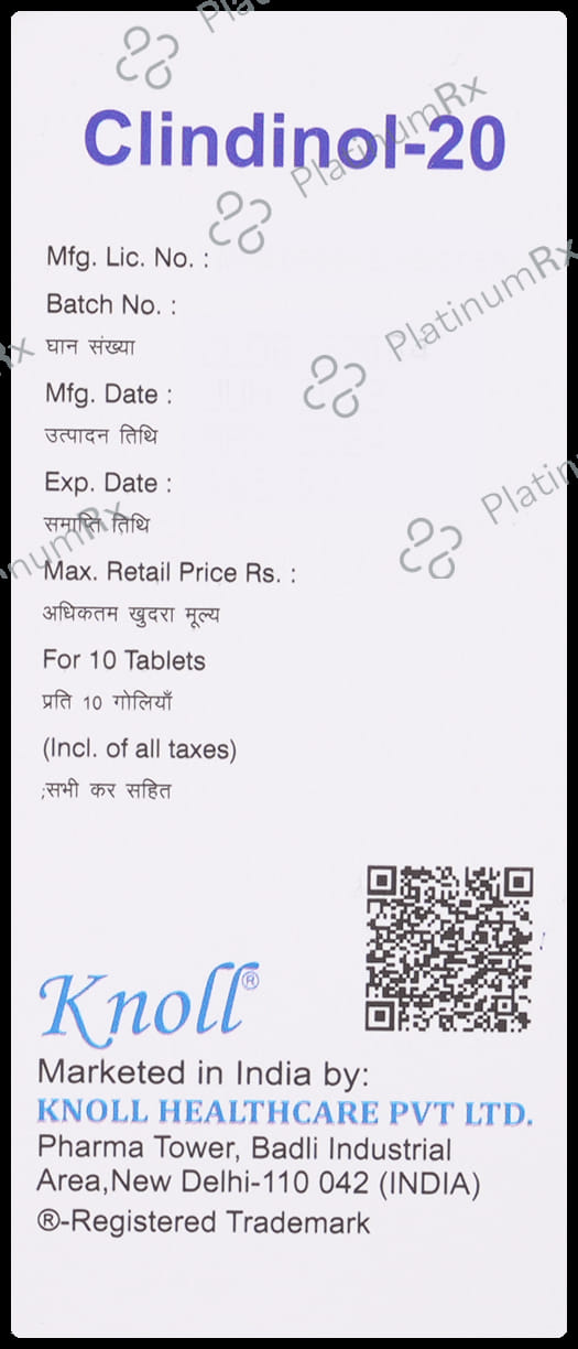 Clindinol 20mg Tablet
