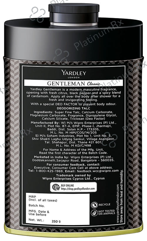 Yardley London Gentleman Classic Deodorizing Talc