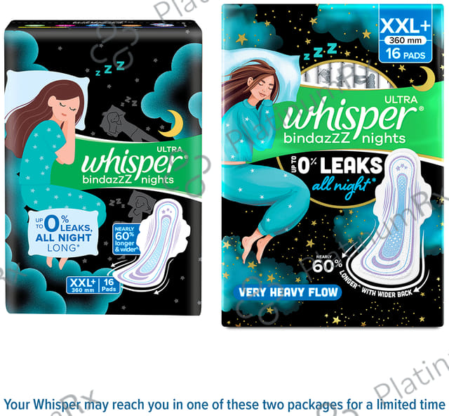 Whisper Bindazzz Nights Pads - Size XXL+ 16 pads