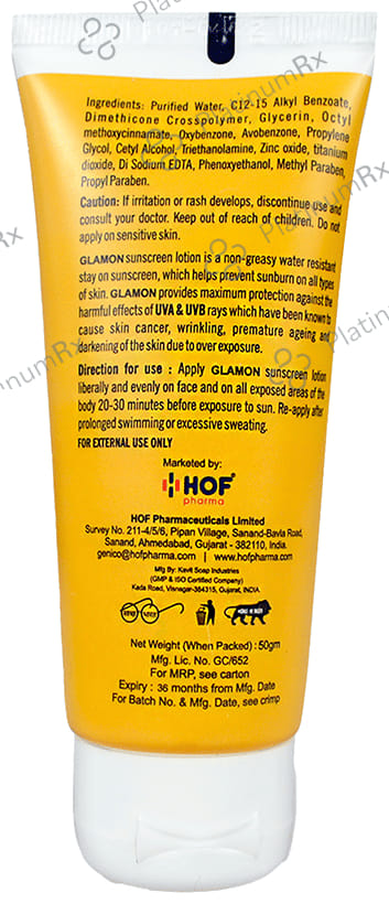 HOF Pharma SPF 30 Glamon Sunscreen 50gm