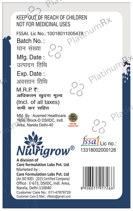 Nutrigrow L-Arginine Plus 3000mg - Sachet for Energy, Muscle & Heart Support