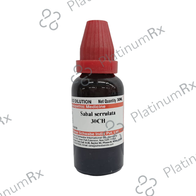 Dr Willmar Schwabe India Sabal Serrulata Dilution 30 CH
