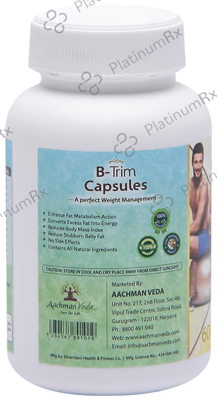 Aachman Veda A Perfect Weight Management B-Trim 500mg Capsule (60 Each) 1 Bottle